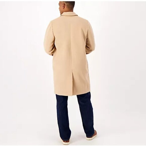 Candace Cameron Bure Men ~ Button Front Peacoat Jacket Warm Tan XL A556286 - Picture 2 of 6